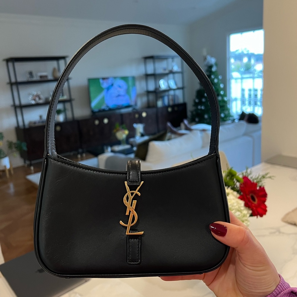 Saint Laurent Le 5 à 7 Leather Mini Hobo Bag